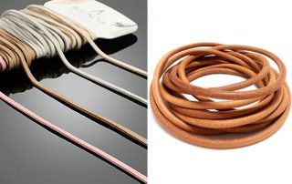 Round flat Leather Cord