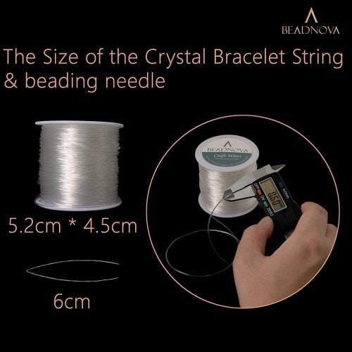 BEADNOVA 1mm Elastic Stretch Crystal String Cord for Jewelry Making  Bracelet Beading Thread 60m/roll (Clear White)