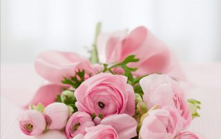 Pink Silk Flower Arrangement Wedding Bouquet