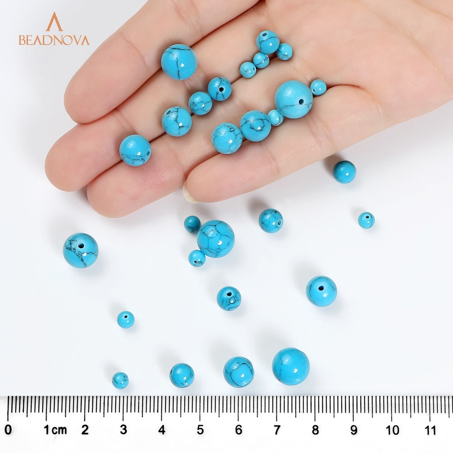  MOKYYus Blue Turquoise Beads, 8mm Blue Turquoise Gemstone Round  Loose Beads for Jewelry Making, DIY Gifts, Necklaces, Bracelets, Yoga  Bracelets