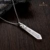 clear quartz crystal necklace