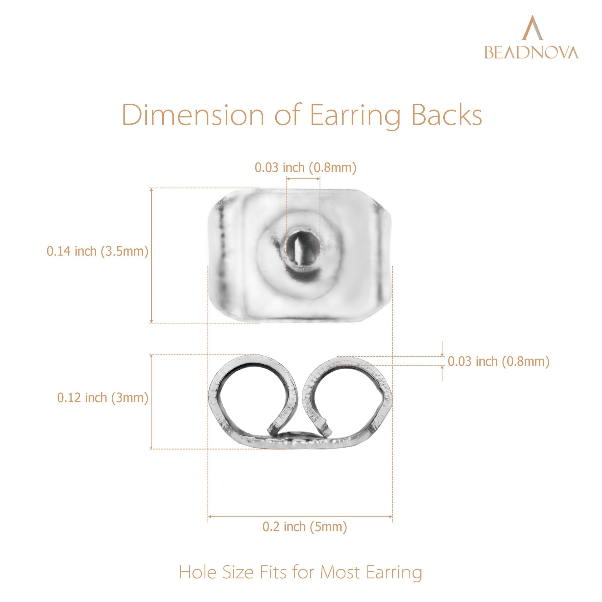 BEADNOVA 120pcs Stainless Steel Earring Backs Secure Small Earrings ...