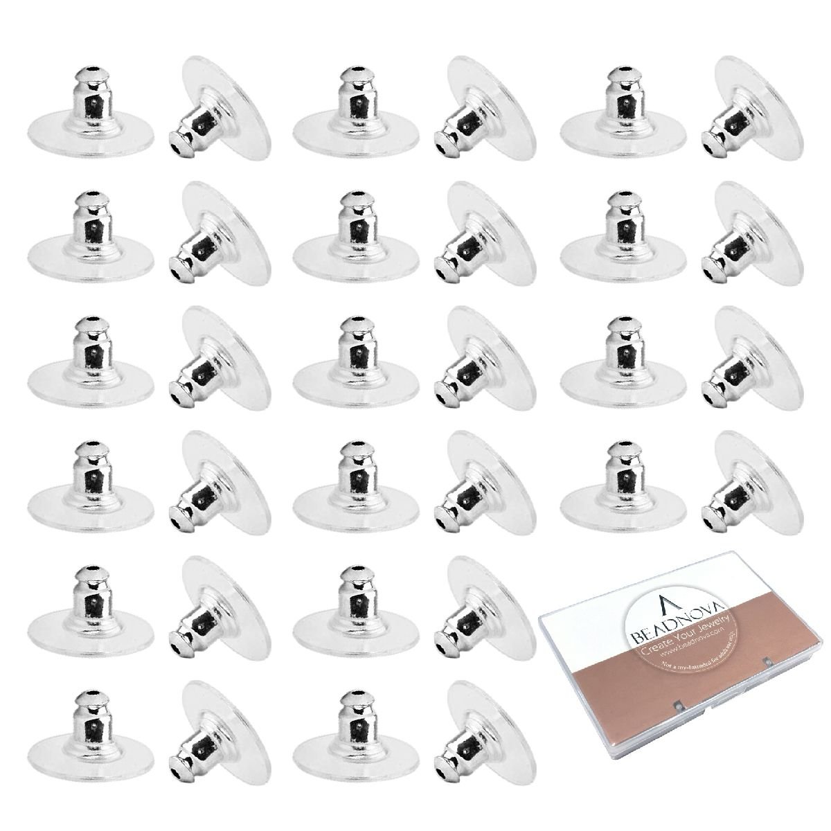 GoProver 100 Pack Earring Backs Earring Stoppers Clear Rubber Bullet Clutch  Earring Backs with Pad