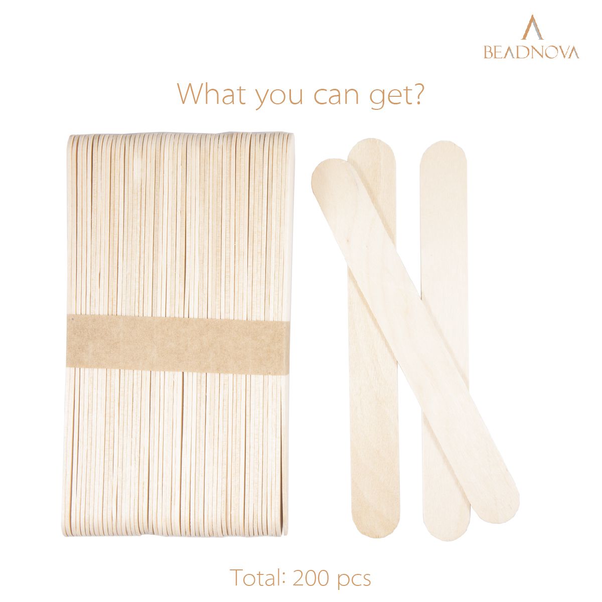 JJ Autumn Wooden Wax Sticks for Hair Removal, 100 Pcs Large Wood Popsicle  Sticks for Waxing and Ice Cream