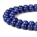 Beadnova Mm Blue Lapis Lazuli Gemstone Round Loose Beads For Jewelry