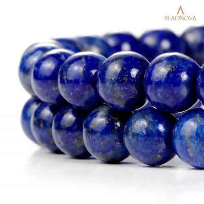 Beadnova Mm Blue Lapis Lazuli Gemstone Round Loose Beads For Jewelry