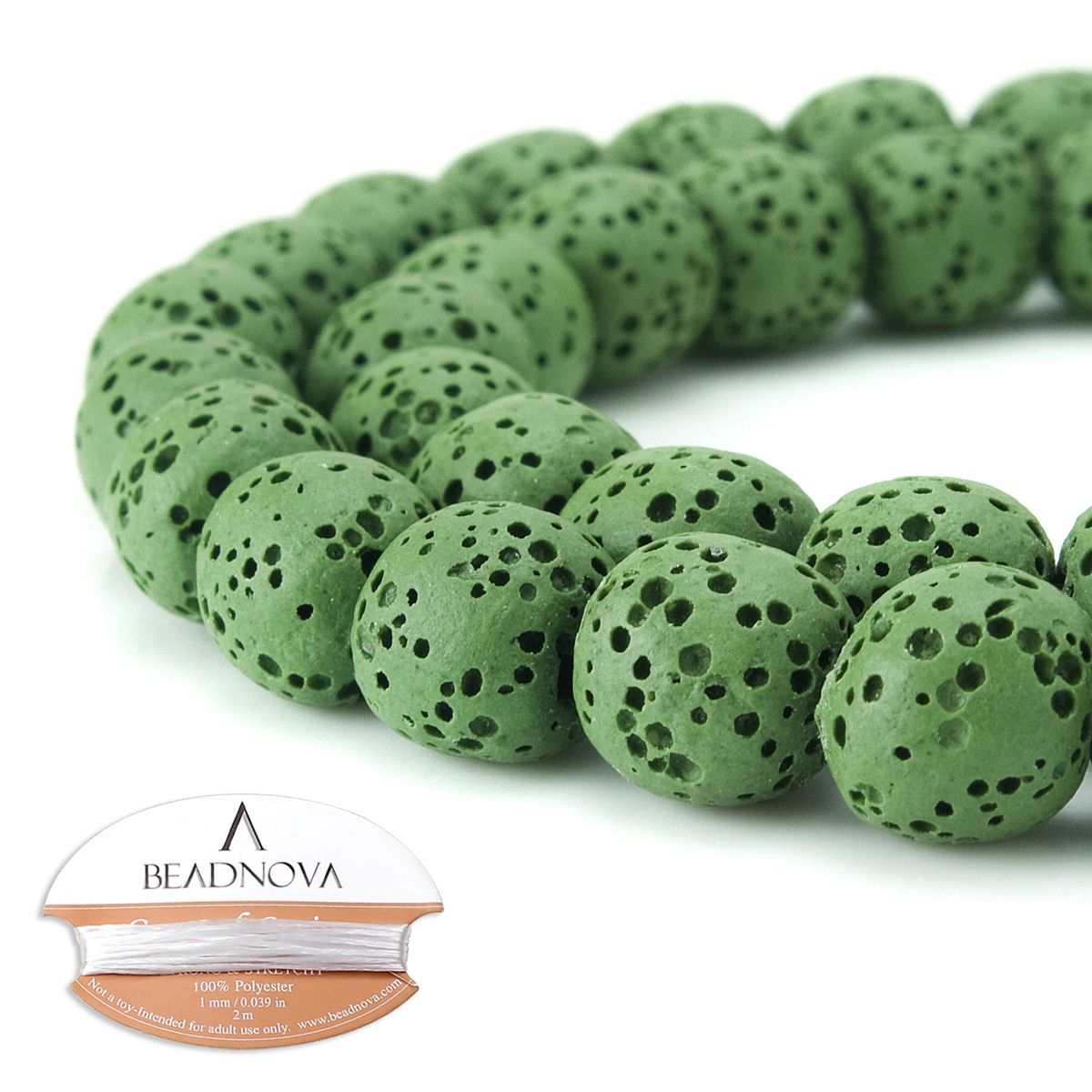  BEADNOVA 10mm Color Lava Beads Natural Crystal Beads Stone  Gemstone Round Loose Energy Healing Beads for Jewelry Making (10mm,  32-34pcs, Mix Color)