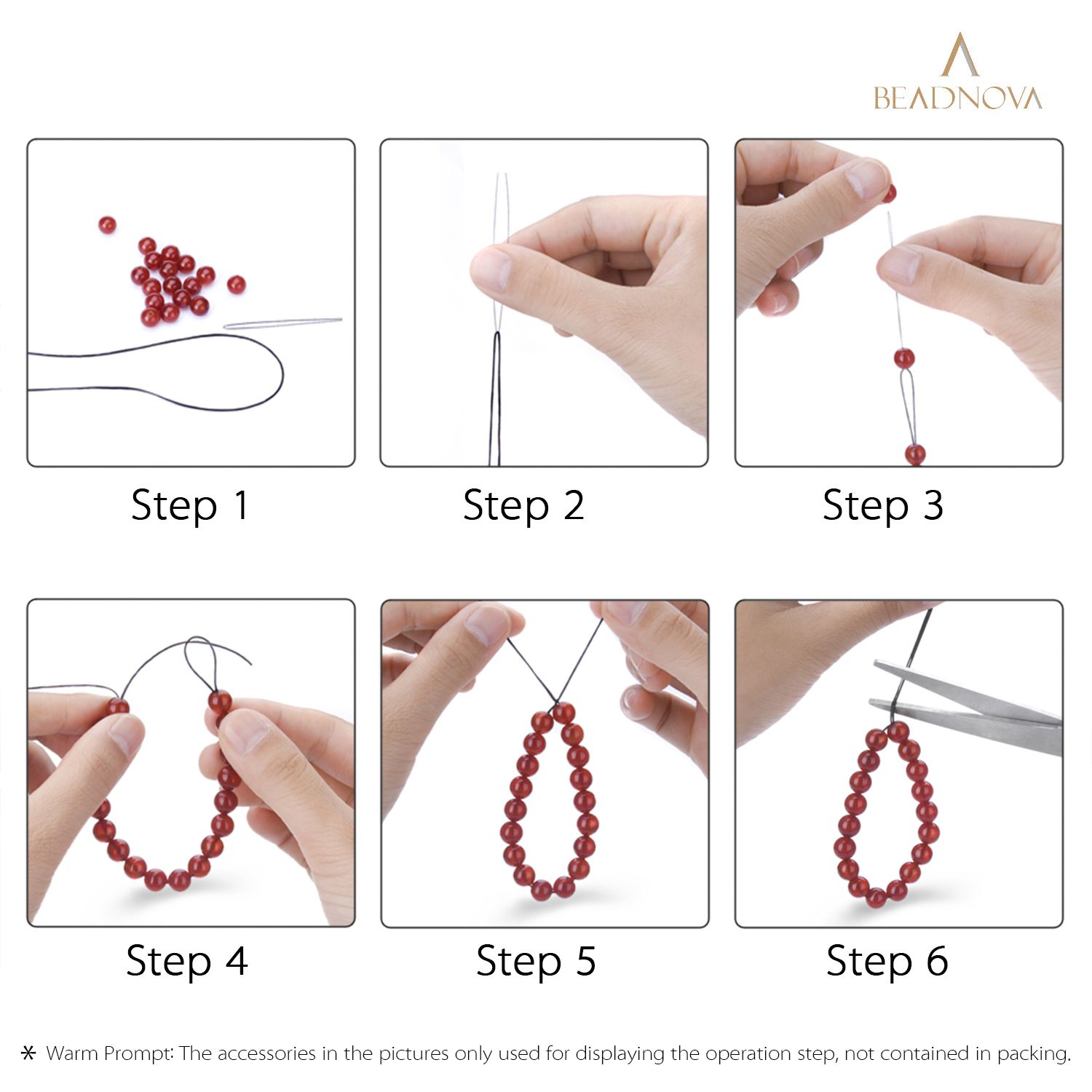 BEADNOVA 1mm Clear Crystal String for Beading Elastic Bracelet String for  Jewelry Making 60m/roll (Clear White) - Beadnova
