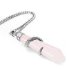 beadnova rose quartz wrap pendant necklace