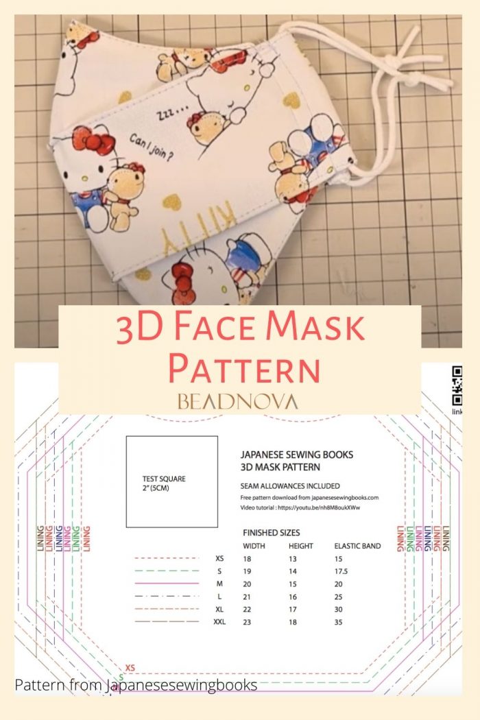 Printable 3D Face Mask Patterns Olson Pleated Sewing Guide PDF Beadnova