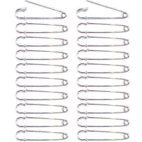 BEADNOVA 4 Inch Large Safety Pins Heavy Duty 20pcs Giant Safety Pins Stainless Steel Big Safety Pin Kilt Pin For Fashion, Sewing, Quilting, Blankets, Upholstery, Laundry and Craft (10cm, 20pcs)