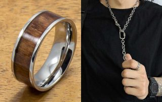 stainless steel ring, necklace and pendent