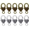 Heart-Lobster-Clasps-Tibetan-Antique-Bronze-And-Silver