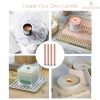 BEADNOVA Wood Candles Wicks with Wick Bases 120pcs Wooden Thick Candle Wicks Crackling Wood Wicks with Iron Stand Wooden Wicks for Candle Making