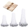 BEADNOVA Candle Cotton Wicks with Metal Candle Wick Holders Centering Tool for Candle Making Supplies Set (4, 6, 8 Inch, 150pcs Wicks+50pcs Holders)