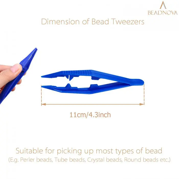 BEADNOVA Bead Tweezers 25pcs Plastic Forceps Craft Tweezer for DIY Craft Jewelry Making Family School Beading Project (Assorted Colors)