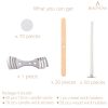 BEADNOVA Candle Wicks Set 50 Pcs 4 Inch Candle Cotton Wicks with 21 Pcs Wooden and Metal Candle Wick Centering Tool 70 Pcs Candle Wick Stickers for Candle Making Supplies DIY