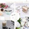BEADNOVA Candle Wicks Set 50 Pcs 8 Inch Large Cotton Candle Wicks with 21 Pcs Wood and Metal Candle Wick Centering Decive 70 Pcs Candle Wick Stickers for Candle Making Supplies DIY
