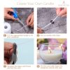 BEADNOVA Braided Candle Wick Spool with Candle Wick Base Set 200 ft Cotton Candle Wick Roll and 300pcs Candle Wick Clips Sustainer Tabs for Candle Making DIY