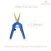 BEADNOVA Trimming Scissors Gardening Scissors Pruning Snips Garden Sheers with Curved Precision Blades Plant Trimmers Pruners for Gardening (Blue, 2 Pcs)