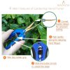BEADNOVA Trimming Scissors Gardening Scissors Pruning Snips Garden Sheers with Curved Precision Blades Plant Trimmers Pruners for Gardening (Blue, 2 Pcs)