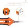 BEADNOVA Trimming Scissors Gardening Scissors Pruning Snips Garden Sheers Trim Scissors Plant Trimmers Pruners for Gardening (Green Orange, 2 Pcs)