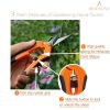 BEADNOVA Trimming Scissors Gardening Scissors Pruning Snips Garden Sheers Trim Scissors Plant Trimmers Pruners for Gardening (Green Orange, 2 Pcs)