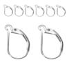 BEADNOVA 925 Sterling Silver Leverback Earring Hooks 8pcs Interchangeable French Ear Wire Lever Back Earwire for Jewelry Making Crafting