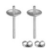 BEADNOVA Stainless Steel Earring Posts 120pcs with 8mm Setting Pearl Cup Stud Earrings for Pearl Setting with Earring Backs for Jewelry Making Earring Making Earring DIY (Stainless Steel, 120pcs)