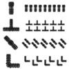 BEADNOVA Drip Irrigation Parts 40 Pcs Mix 1/2 Inch Barbed Tee Elbow Straight Couplings End Plugs Drip Irrigation Fittings Drip Line Connectors for 1/2 Inch Irrigation Tubing Garden Watering System