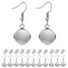 BEADNOVA Cabochon Setting Earring Hook 60pcs Blank Earring Bezel 12mm Stainless Steel Cabochon Setting Ear Wire Hook with Rubber Earring Backs for Resin DIY Earring Making (12mm, 60pcs)