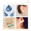 BEADNOVA Cabochon Setting Earring Hook 60pcs Blank Earring Bezel 12mm Stainless Steel Cabochon Setting Ear Wire Hook with Rubber Earring Backs for Resin DIY Earring Making (12mm, 60pcs)