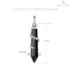 BEADNOVA Healing Crystal Necklace for Women Men Obsidian Snake Tail Wrap Pendant Energy Healing Gemstones Jewelry Pendulum Crystal Divination (Hexagonal, 18 Inches Stainless Steel Chain)