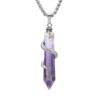 BEADNOVA Healing Crystal Necklace for Women Men Amethyst Snake Tail Wrap Pendant Energy Healing Gemstones Jewelry Pendulum Crystal Divination (Hexagonal, 18 Inches Stainless Steel Chain)