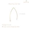 BEADNOVA V Shape Ear Wire Long Earring Wire Earring Hook for Dangle Earring Making Jewelry Making Earring DIY (Gold 43mm, 10pcs)