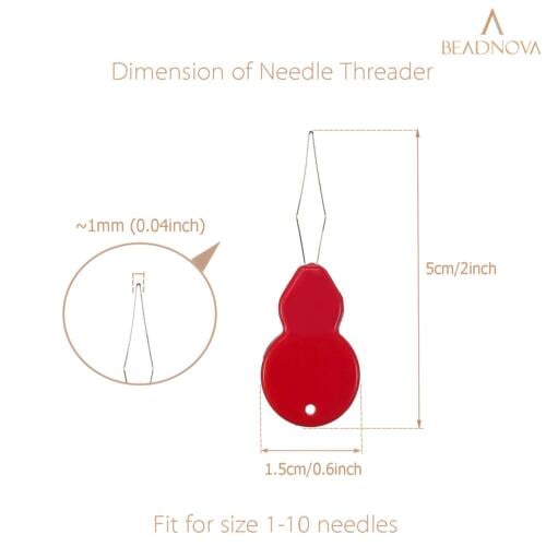 BEADNOVA Needle Threaders 20pcs Plastic Sewing Needle Threader Tool Needle Threaders for Sewing Small Eye Needles Embroidery Craft Knitting Quilting (20pcs, Mix Colors)