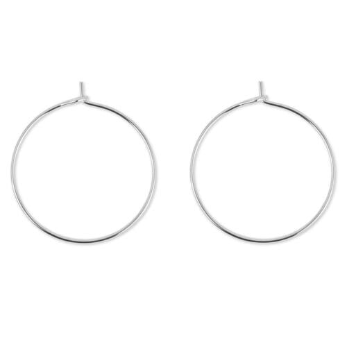 BEADNOVA 925 Sterling Silver Hoop Ear Wires Hoop Earrings Wires Earring Hoops for Jewelry Making Earrings Making DIY (2pcs, 30mm)