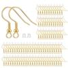 BEADNOVA Fish Hook Earring Hooks 150pcs Earring Findings with Earring Backs for Earring Supplies Earrings Making DIY (150pcs Gold Earring Hooks and 150pcs Earring Backs, Total 300pcs)