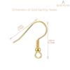 BEADNOVA Fish Hook Earring Hooks 150pcs Earring Findings with Earring Backs for Earring Supplies Earrings Making DIY (150pcs Gold Earring Hooks and 150pcs Earring Backs, Total 300pcs)